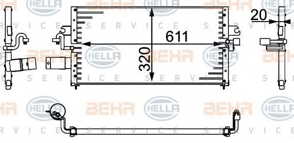8FC 351 037-061 BEHR+HELLA+SERVICE Condenser, air conditioning