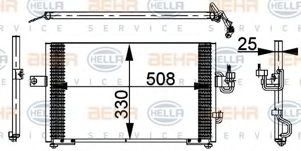 8FC 351 037-271 BEHR+HELLA+SERVICE Air Conditioning Condenser, air conditioning