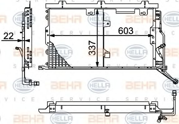 8FC 351 037-311 BEHR+HELLA+SERVICE Condenser, air conditioning