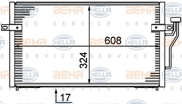 8FC 351 037-351 BEHR+HELLA+SERVICE Condenser, air conditioning