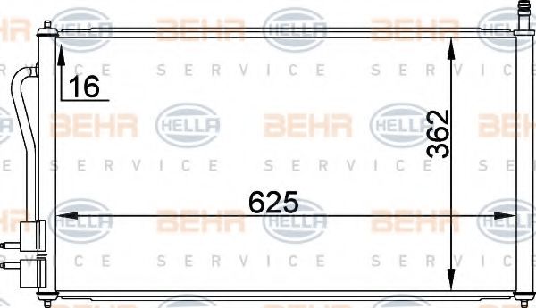 8FC 351 037-471 BEHR+HELLA+SERVICE Air Conditioning Condenser, air conditioning
