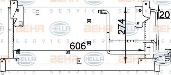 8FC 351 037-591 BEHR+HELLA+SERVICE Air Conditioning Condenser, air conditioning