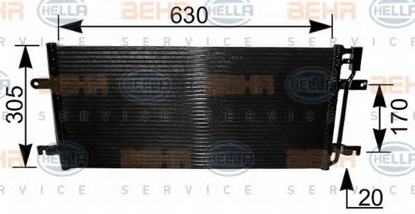 8FC 351 037-701 BEHR+HELLA+SERVICE Condenser, air conditioning