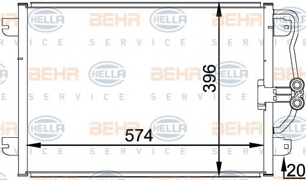 8FC 351 037-751 BEHR+HELLA+SERVICE Klimaanlage Kondensator, Klimaanlage