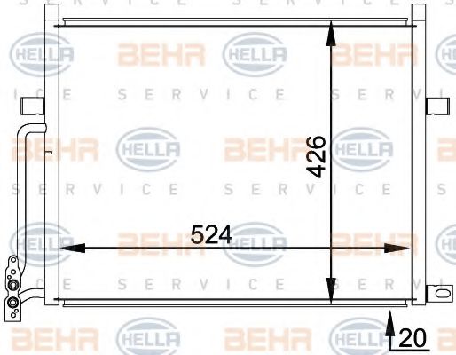 8FC 351 038-201 BEHR+HELLA+SERVICE Condenser, air conditioning