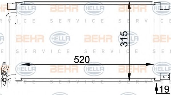 8FC 351 038-211 BEHR+HELLA+SERVICE Condenser, air conditioning