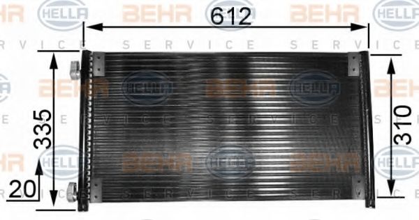 8FC 351 038-311 BEHR+HELLA+SERVICE Condenser, air conditioning