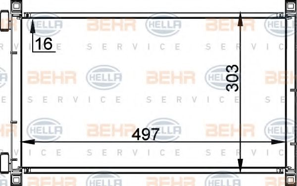 8FC 351 038-321 BEHR+HELLA+SERVICE Air Conditioning Condenser, air conditioning