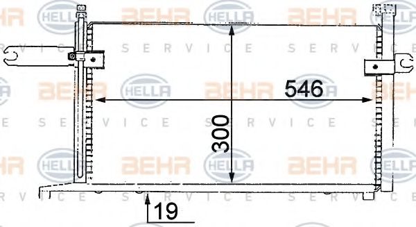 8FC 351 038-411 BEHR+HELLA+SERVICE Condenser, air conditioning