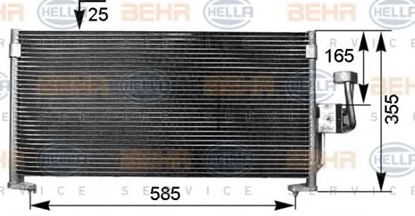 8FC 351 038-471 BEHR+HELLA+SERVICE Air Conditioning Condenser, air conditioning