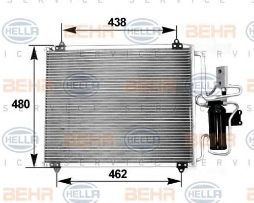 8FC 351 038-601 BEHR+HELLA+SERVICE Condenser, air conditioning