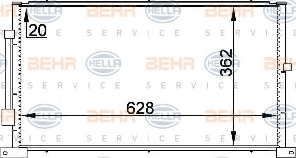 8FC 351 038-711 BEHR+HELLA+SERVICE Condenser, air conditioning