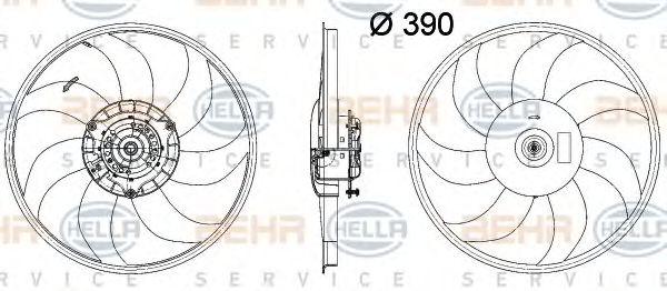 8EW 351 041-631 BEHR+HELLA+SERVICE Cooling System Fan, radiator