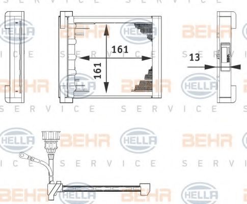 6ZT 351 080-211 BEHR+HELLA+SERVICE Heating / Ventilation Heat Exchanger, interior heating