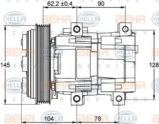 8FK 351 113-361 BEHR+HELLA+SERVICE Air Conditioning Compressor, air conditioning