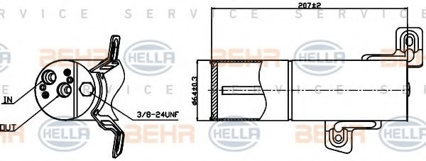8FT 351 193-251 BEHR+HELLA+SERVICE Dryer, air conditioning