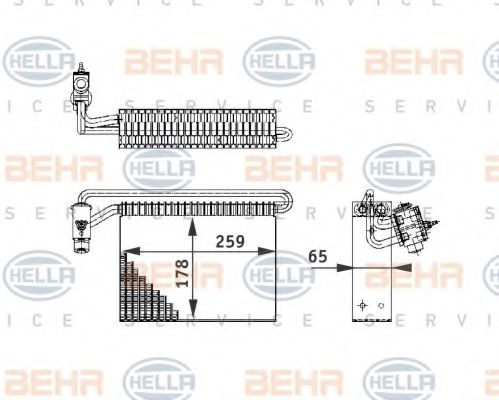 8FV 351 210-721 BEHR+HELLA+SERVICE Evaporator, air conditioning