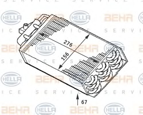 8FV 351 211-721 BEHR+HELLA+SERVICE Evaporator, air conditioning