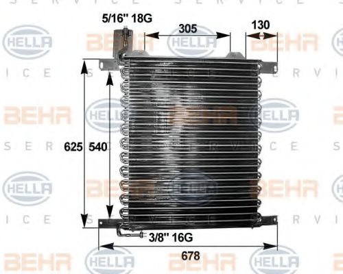 8FC 351 300-031 BEHR+HELLA+SERVICE Condenser, air conditioning