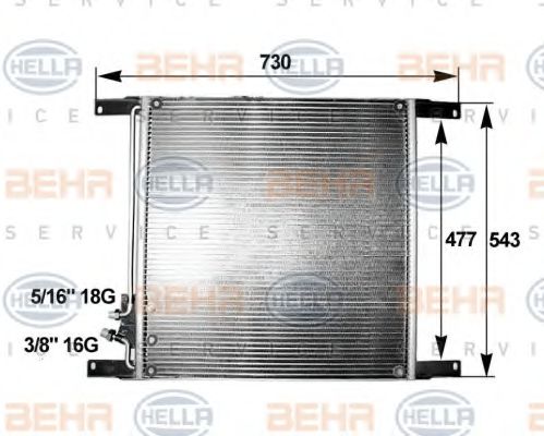 8FC 351 300-041 BEHR+HELLA+SERVICE Air Conditioning Condenser, air conditioning