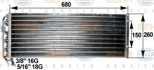 8FC 351 300-091 BEHR+HELLA+SERVICE Condenser, air conditioning