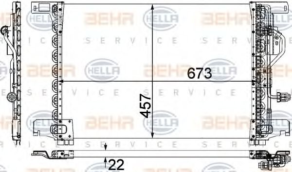 8FC 351 300-131 BEHR+HELLA+SERVICE Condenser, air conditioning