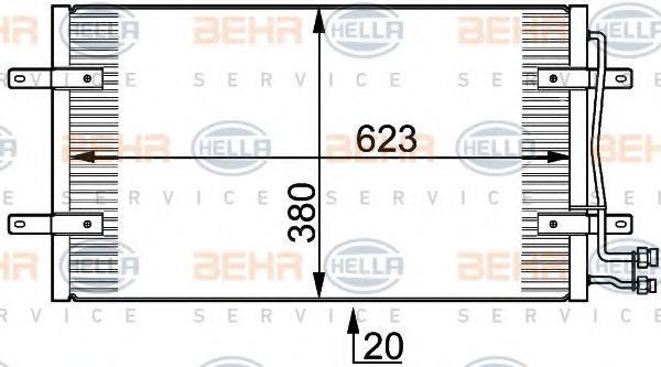 8FC 351 300-201 BEHR+HELLA+SERVICE Air Conditioning Condenser, air conditioning