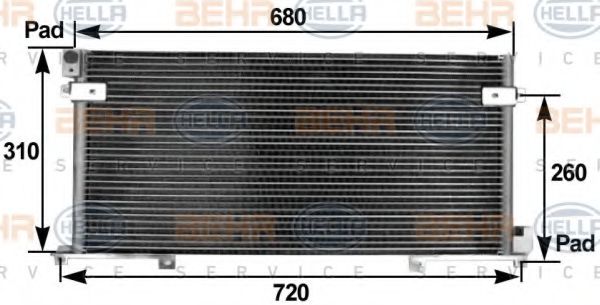 8FC 351 300-211 BEHR+HELLA+SERVICE Condenser, air conditioning