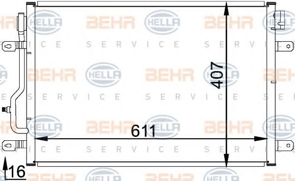 8FC 351 300-241 BEHR+HELLA+SERVICE Air Conditioning Condenser, air conditioning