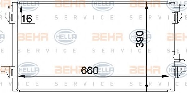 8FC 351 300-344 BEHR+HELLA+SERVICE Condenser, air conditioning