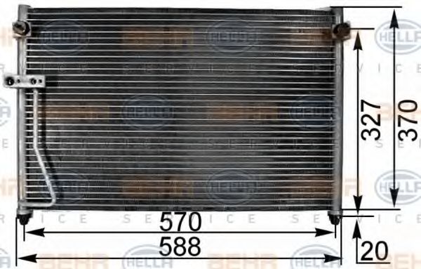 8FC 351 300-421 BEHR+HELLA+SERVICE Air Conditioning Condenser, air conditioning