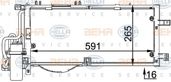 8FC 351 300-611 BEHR+HELLA+SERVICE Air Conditioning Condenser, air conditioning
