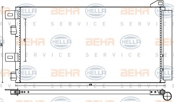 8FC 351 300-641 BEHR+HELLA+SERVICE Condenser, air conditioning