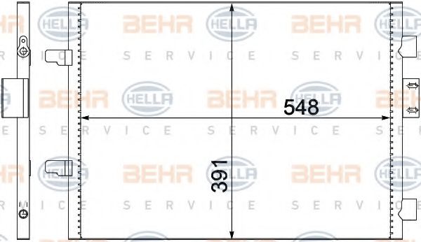 8FC 351 300-651 BEHR+HELLA+SERVICE Condenser, air conditioning