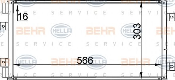 8FC 351 300-741 BEHR+HELLA+SERVICE Condenser, air conditioning
