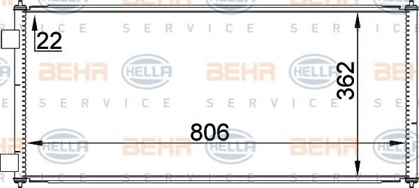8FC 351 300-751 BEHR+HELLA+SERVICE Klimaanlage Kondensator, Klimaanlage