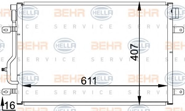8FC 351 301-071 BEHR+HELLA+SERVICE Condenser, air conditioning