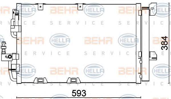 8FC 351 301-224 BEHR+HELLA+SERVICE Condenser, air conditioning
