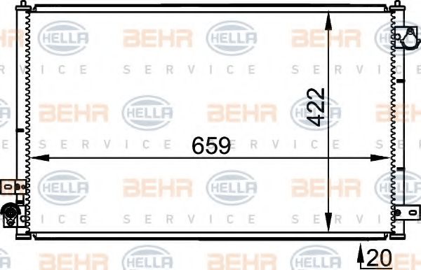 8FC 351 301-231 BEHR+HELLA+SERVICE Condenser, air conditioning