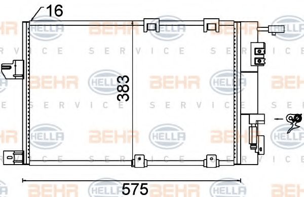 8FC 351 301-244 BEHR+HELLA+SERVICE Condenser, air conditioning