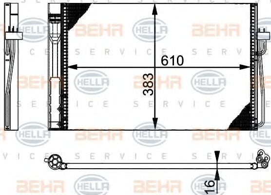 8FC 351 301-331 BEHR+HELLA+SERVICE Air Conditioning Condenser, air conditioning