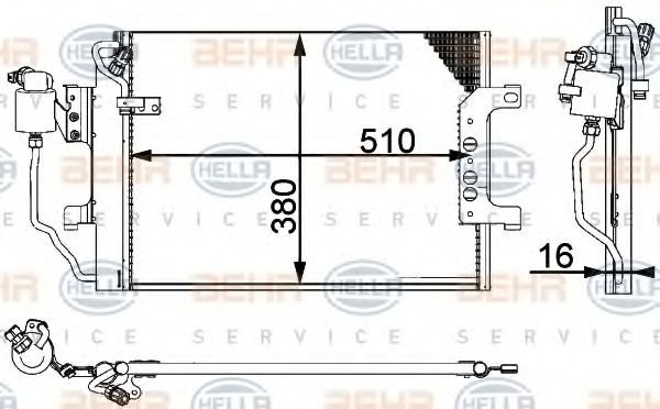 8FC 351 301-364 BEHR+HELLA+SERVICE Condenser, air conditioning