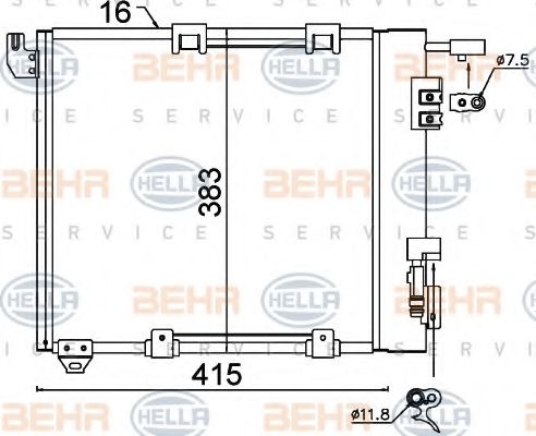 8FC 351 301-374 BEHR+HELLA+SERVICE Condenser, air conditioning