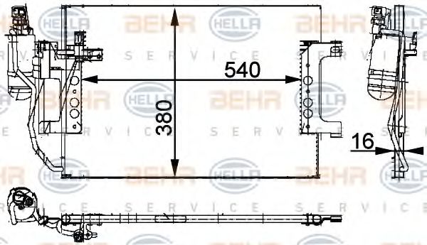 8FC 351 301-394 BEHR+HELLA+SERVICE Condenser, air conditioning