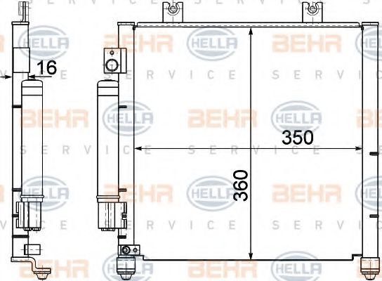 8FC 351 301-411 BEHR+HELLA+SERVICE Condenser, air conditioning