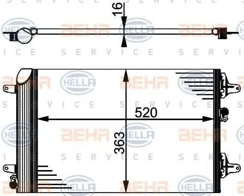 8FC 351 301-524 BEHR+HELLA+SERVICE Condenser, air conditioning
