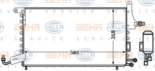 8FC 351 301-541 BEHR+HELLA+SERVICE Air Conditioning Condenser, air conditioning