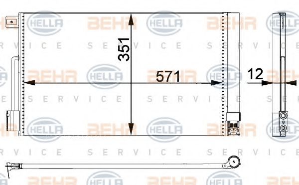 8FC 351 301-651 BEHR+HELLA+SERVICE Air Conditioning Condenser, air conditioning