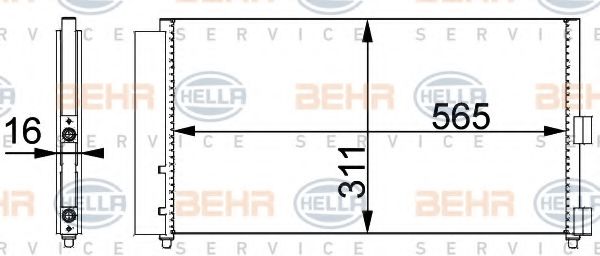 8FC 351 301-711 BEHR+HELLA+SERVICE Condenser, air conditioning