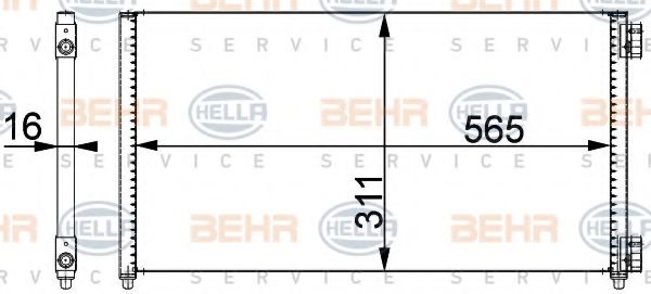 8FC 351 301-721 BEHR+HELLA+SERVICE Condenser, air conditioning